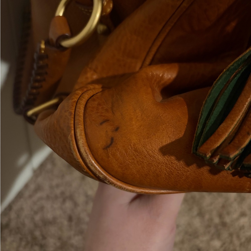 Dooney & Bourke Signature Leather Satchel - Cognac Brown. This Is The Large. - Picture 5 of 6